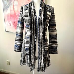 Nic & Zoe Fringe Cardigan Sweater Size PP